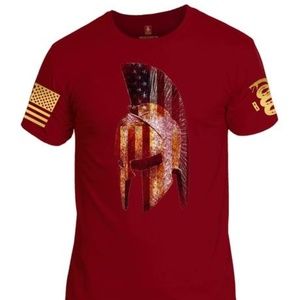 Spartan USA Flag Cotton Crew Neck T Shirt